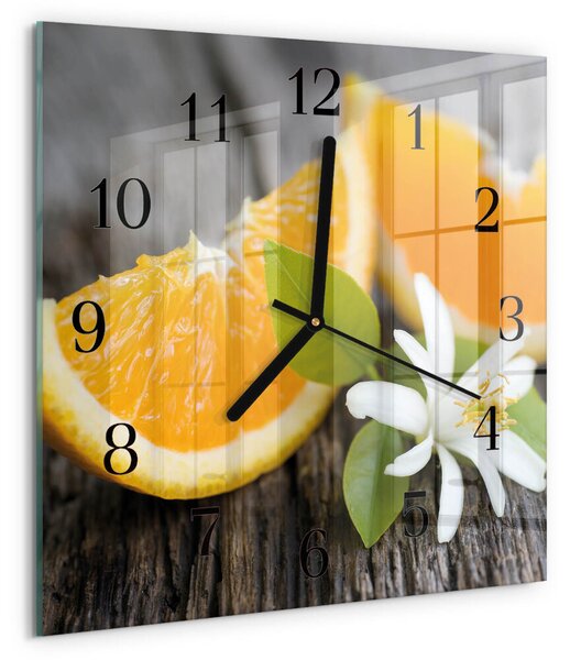 Skleněné hodiny na stěnu Citronová zskc-30x30-00183091