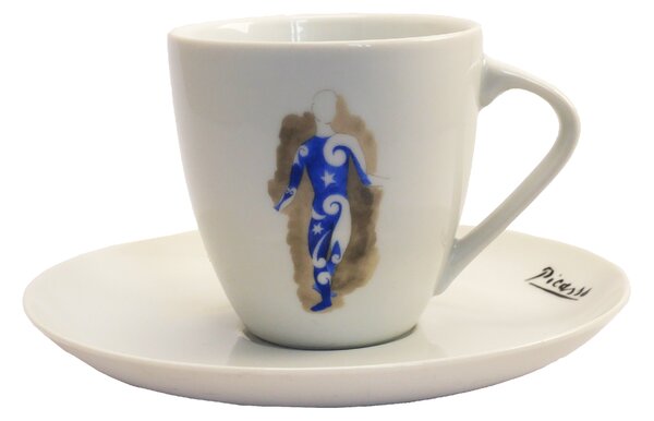 Karlovarský porcelán Šálek Picasso "modrý" na doppio s podšálkem