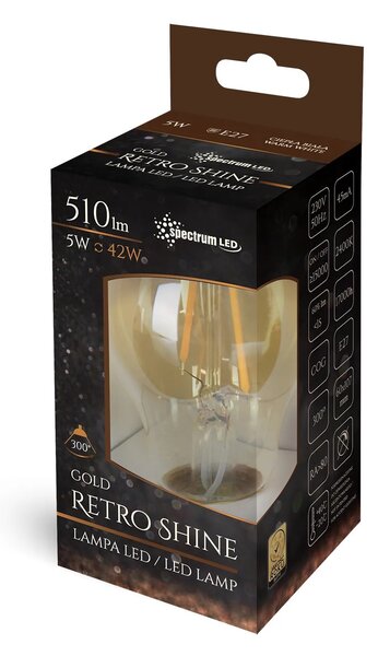 Spectrum LED LED žárovka teplá E-27 230V 5W Edison 14459