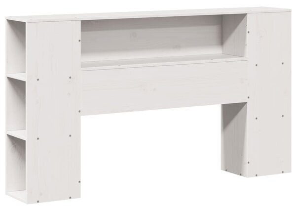 Postel s knihovnou bez matrace bílá 135x190 cm masivní borovice 3322198