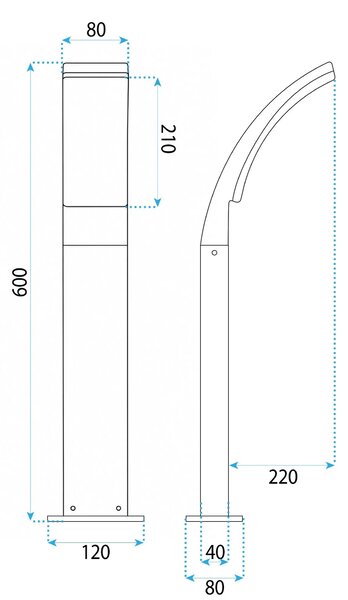 Toolight Zahradní osvětlovací LED sloupek JNH033-G černý