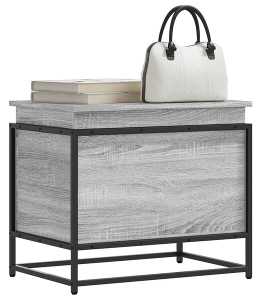 Úložný box s víkem šedý sonoma 60x40x51,5 cm kompozitní dřevo