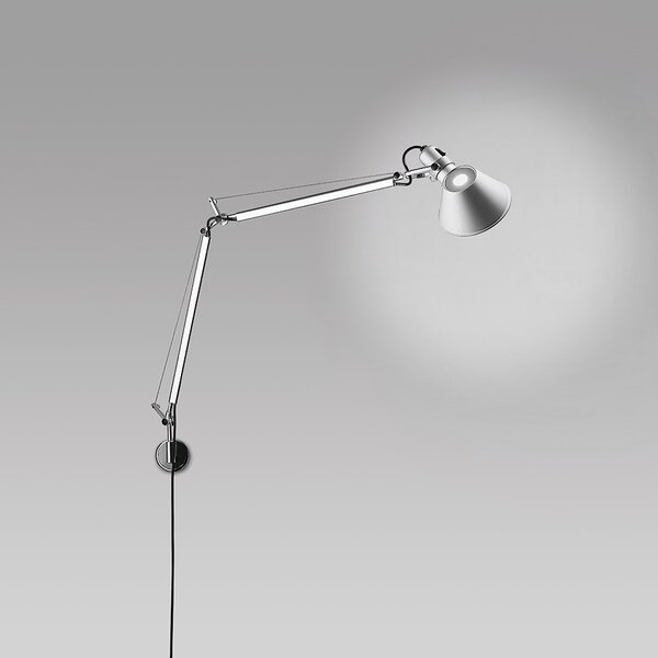 Artemide 45TOL Tolomeo Parette, hliníková nástěnná lampa s vypínačem, 1x10W LED E27, 81+67cm