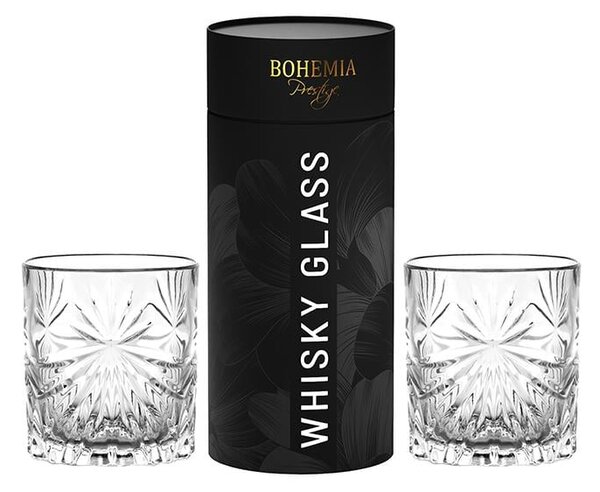 BOHEMIA PRESTIGE FIORE SKLENICE NA WHISKY V TUBĚ 320ML SADA 2KS
