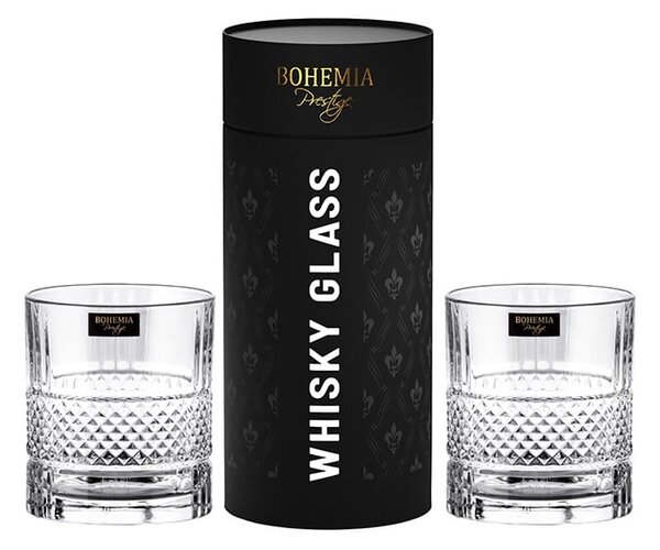 BOHEMIA PRESTIGE ELEGANTE SKLENICE NA WHISKY V TUBĚ 320ML SADA 2KS