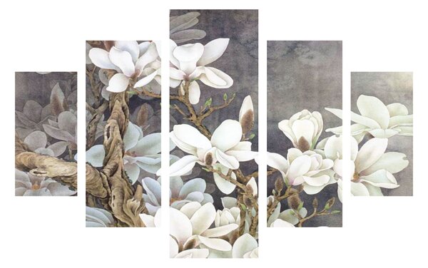 ASIR Obraz MAGNOLIE 92 MDF 5 ks