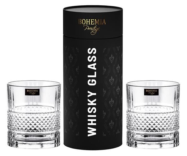 BOHEMIA PRESTIGE ELEGANTE SKLENICE NA WHISKY V TUBĚ 320ML SADA 2KS