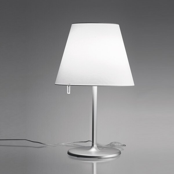 Artemide 0315010A Melampo tavolo, designová stolní lampička ve stříbrné úpravě s textilním širmem, 2x52W E27, 58cm