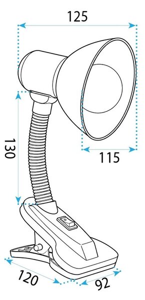 Toolight Noční lampička s klipem JNH045-1T černá