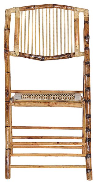 Sada 4 jídelních židlí Skládací TRENTOR Bambus Přírodní