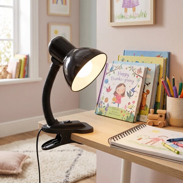 Toolight Noční lampička s klipem JNH045-1T černá