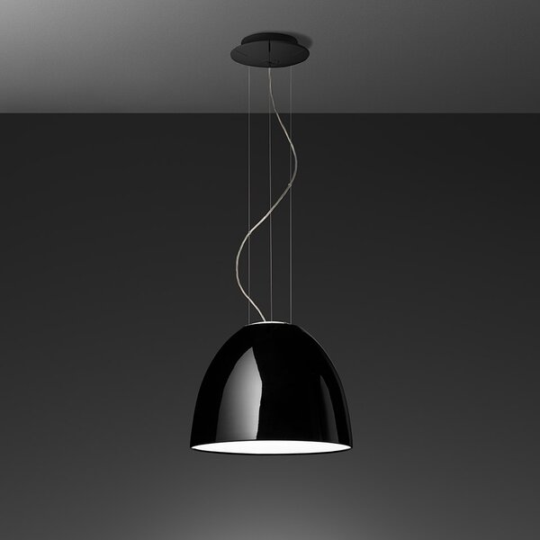 Artemide A244910 Nur Gloss mini Halo Black , závěsné svítidlo v černém lesku, 1x23W LED E27, prům. 36cm