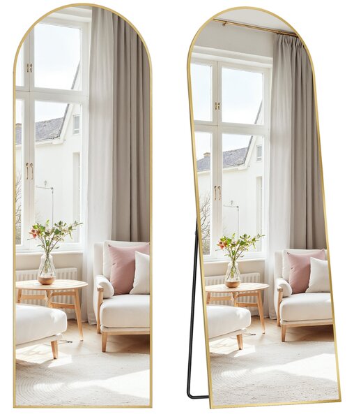 Zaoblené zrcadlo UMBRA, 160x50 cm, zlatá SongmicsHome