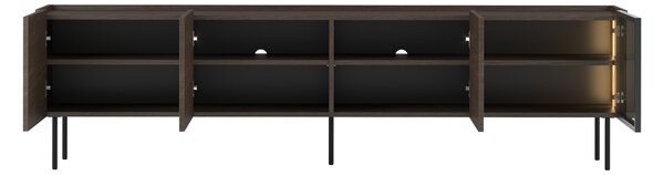 Moderní TV stolek Dunari 220 cm s kovovými nohami - dub dunin
