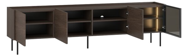 Moderní TV stolek Dunari 220 cm s kovovými nohami - dub dunin