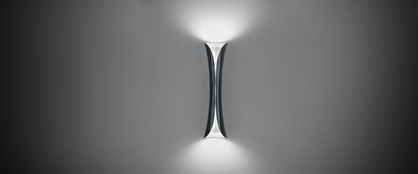 Artemide 1373010A Cadmo parete, designová nástěnná lampa, 2x10W LED GU10, černá/bílá, výška 54cm