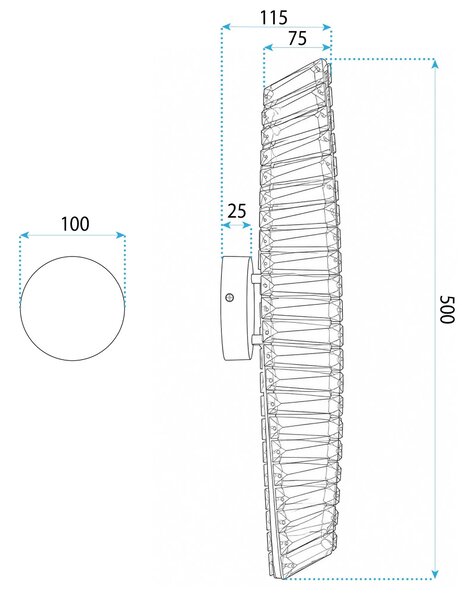 Toolight Nástěnné LED osvětlení Crystal 50 APP1951-W zlaté