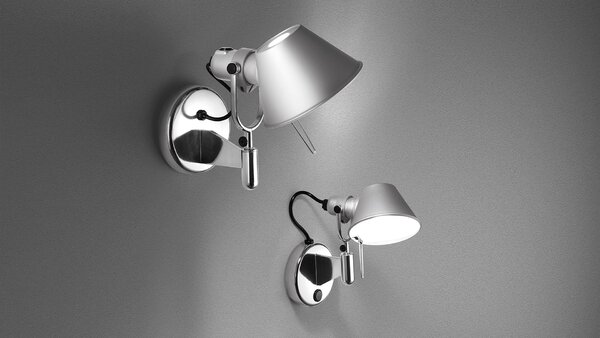Artemide A043500 Tolomeo Micro Faretto LED, nástěnné designové svítidlo bez vypínače, 9W LED 3000K, hliník
