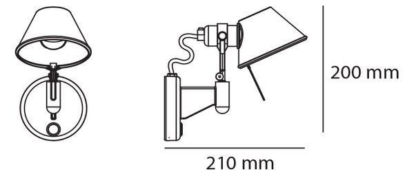 Artemide Designová nástěnná lampa Tolomeo Micro Faretto, 1xE14 Varianta: Bez stmívače