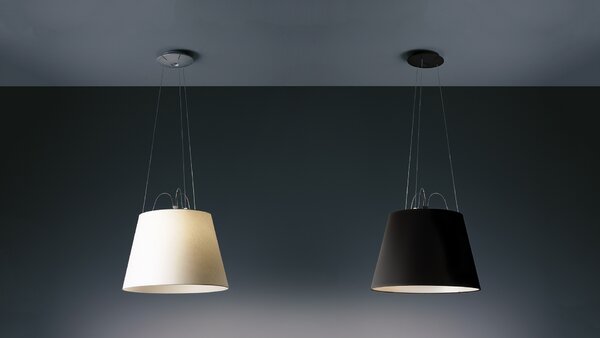 Artemide Designové závěsné svítidlo Tolomeo Mega, 1xE27, černé Materiál stínidla: Pergamenový papír, Průměr stínidla: 42 cm