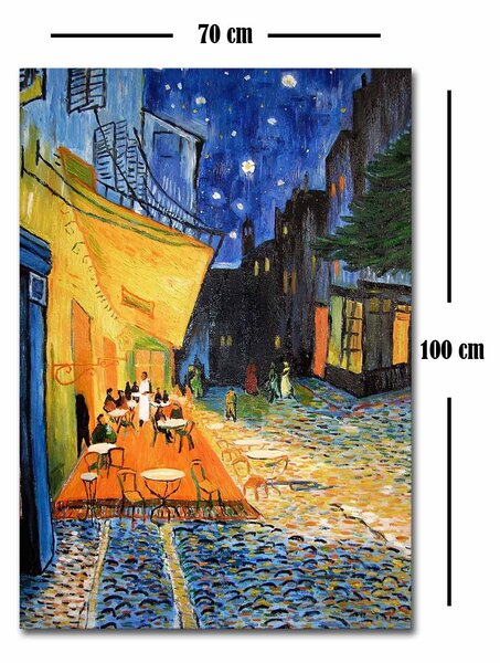 ASIR Obraz na plátně reprodukce TERASA KAVÁRNY V NOCI V. V. GOGH 70 cm