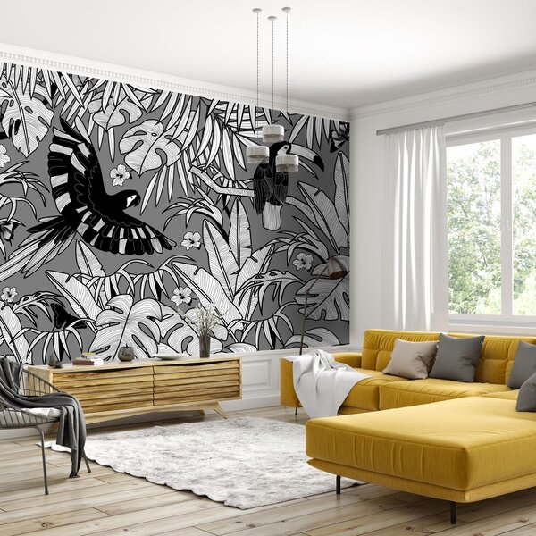 Fototapeta - Černobílá jungle (245x170 cm)