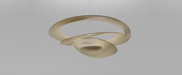 Artemide 1249020A Pirce micro sospensione LED, zlaté designové závěsné svítidlo, 27W LED 3000K, 46x48cm