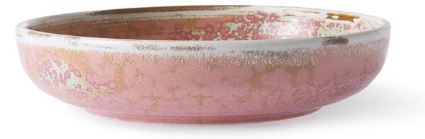 Hluboký keramický talíř Rustic Pink 19 cm