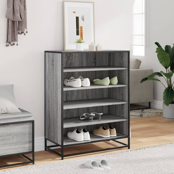 Botník šedý sonoma 75 x 38 x 97,5 cm kompozitní dřevo a kov