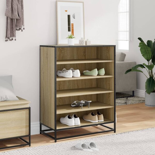 Botník dub sonoma 75 x 38 x 97,5 cm kompozitní dřevo a kov 3300871
