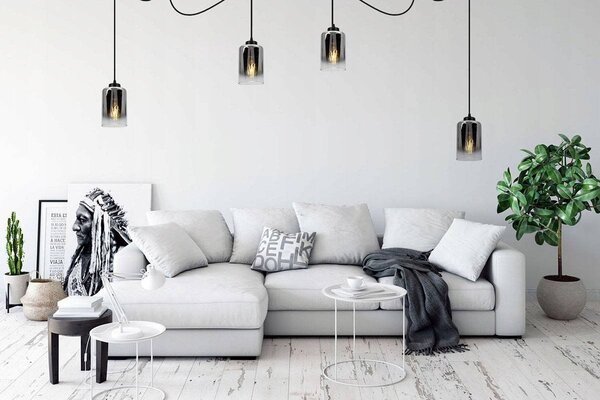 Závěsné svítidlo Hella Spider, 2x skleněné stínítko (mix 3 barev)