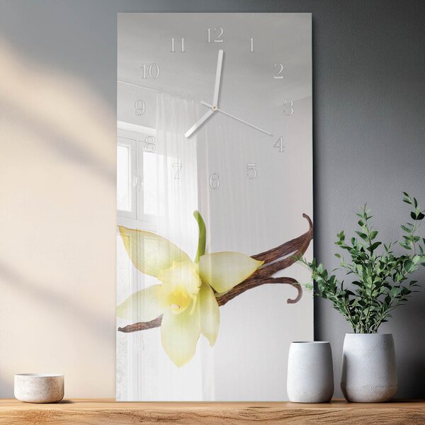 Skleněné hodiny vertikální Lilie zsppb-30x60-00079471