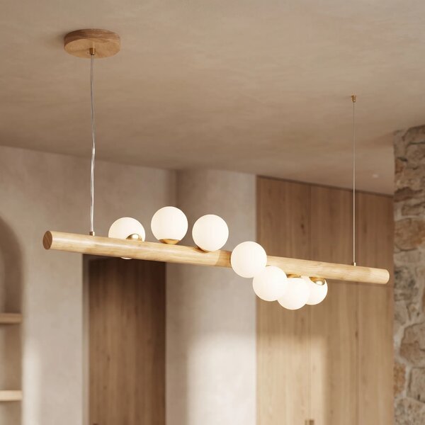 Toolight Závěsné osvětlení Modern Wood 120 APP1907-7CP zlaté/dřevo