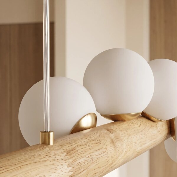 Toolight Závěsné osvětlení Modern Wood 120 APP1907-7CP zlaté/dřevo