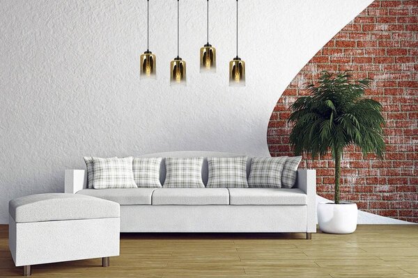 Závěsné svítidlo Hella, 4x skleněné stínítko (mix 3 barev)