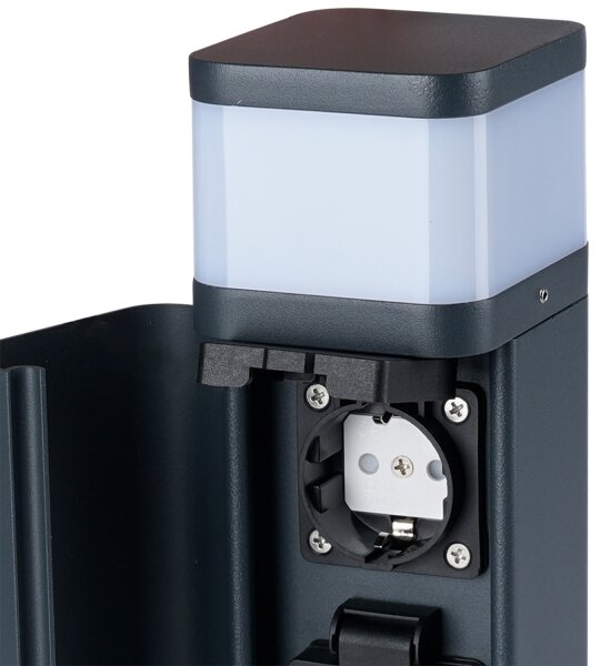 Brilagi -Venkovní lampa se 2 zásuvkami SCHUKO PILLAR 1xG9/11W/230V IP44 antracit