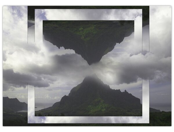 Obraz - Hory na Islandu, geometrická koláž (70x50 cm)
