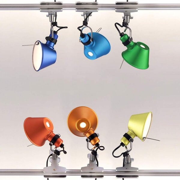 Artemide A010810 Tolomeo Micro pinza, červená lampa s klipem, 1x46W E14, 20 cm