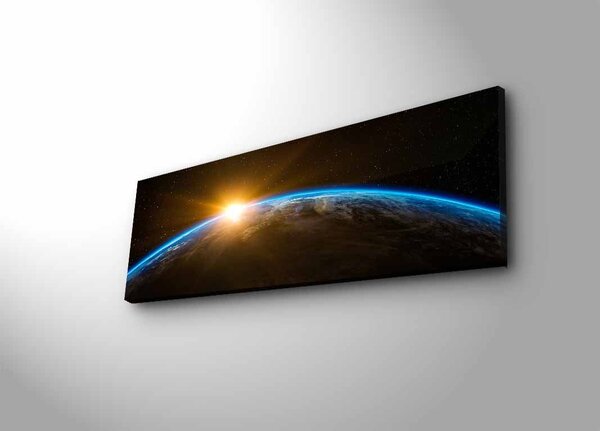 ASIR Nástěnný obraz s led osvětlením ZEMĚKOULE 90 x 30 cm plátno