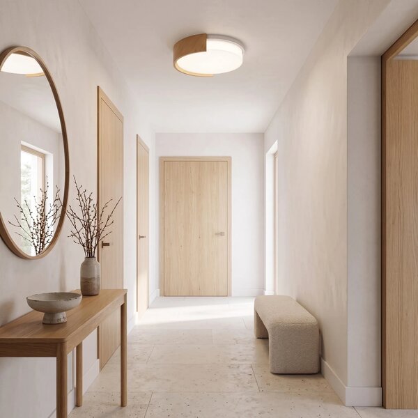 Toolight Stropní LED osvětlení Modern Wood APP1931-C 40cm bílá/dekor dřeva