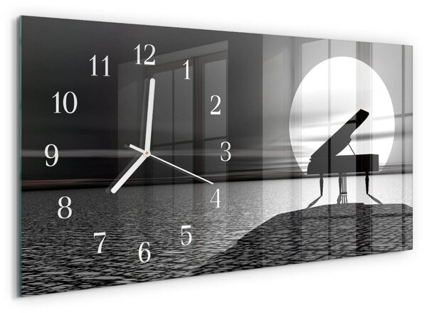 Skleněné hodiny horizontální Klavír zsppb-60x30-00295232