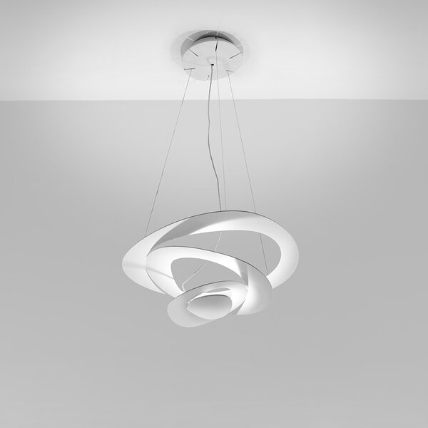 Artemide 1237010A Pirce mini sospensione halo, bílé designové závěsné svítidlo, 1x400W R7s, 67x69cm