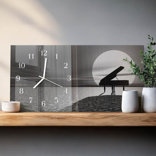 Skleněné hodiny horizontální Klavír zsppb-60x30-00295232