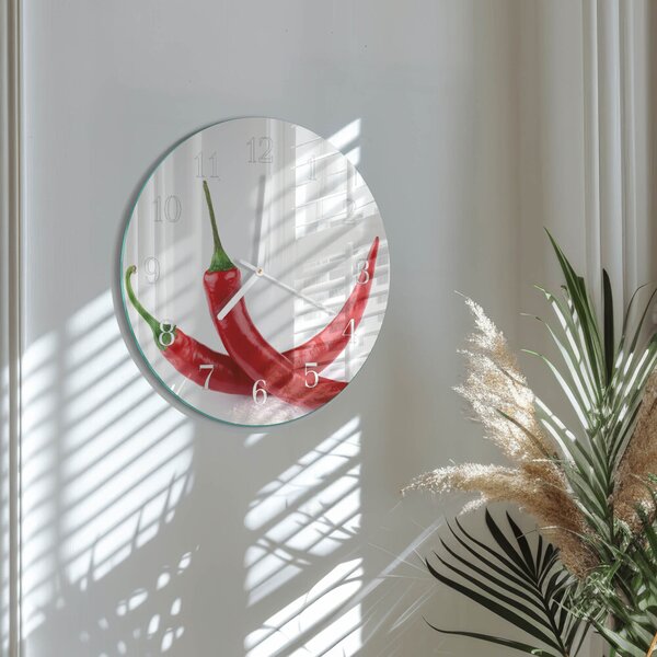 Skleněné hodiny na stěnu Chilli papričky zsob-fi30-00093427