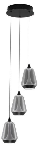 Nova Luce Kouřově šedé skleněné závěsné LED světlo Alish 28 cm