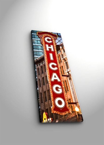 ASIR Dekorativní nástěnný obraz CHICAGO s led osvětlením 30 cm plátno