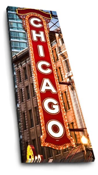 ASIR Dekorativní nástěnný obraz CHICAGO s led osvětlením 30 cm plátno