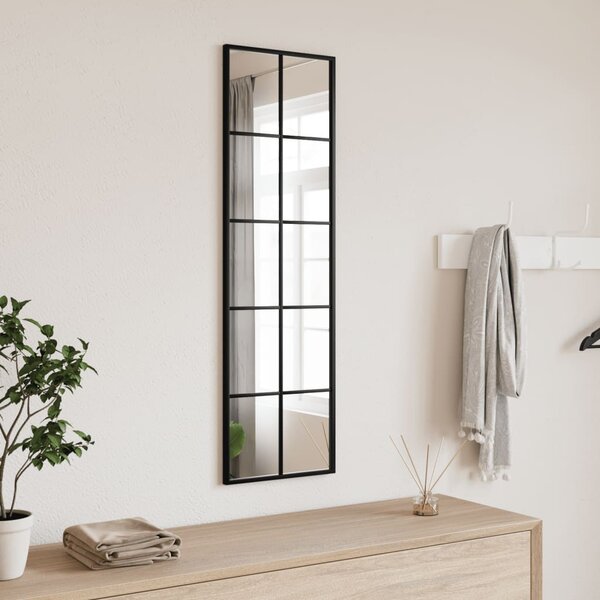 Nástěnné zrcadlo černé 30 x 100 cm obdélník železo