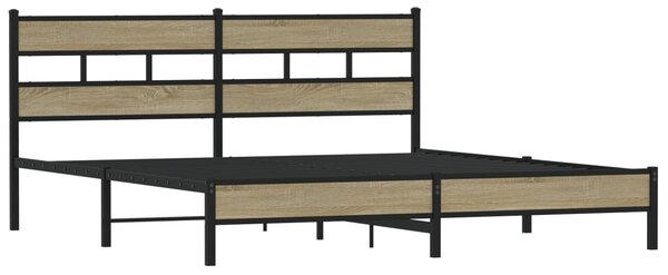 Kovový rám postele bez matrace dub sonoma 180 x 200 cm 3308495