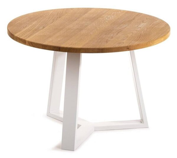 HowHomely Konferenční stolek TRILEG 48x70 cm bílá/dub DD0187